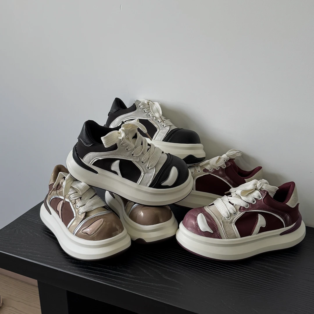 【DAMAI】熊猫鞋2.0丨厚底滑板鞋女秋季新款大头增高透气面包休闲鞋