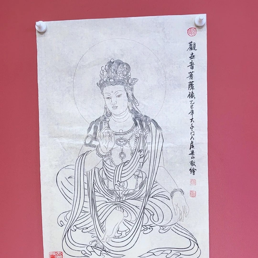 国画侯果山老师亲笔手绘作品朵