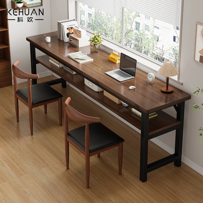 书桌学生学习现代双人家用桌子出租房简易桌子电脑桌窄靠墙长条桌