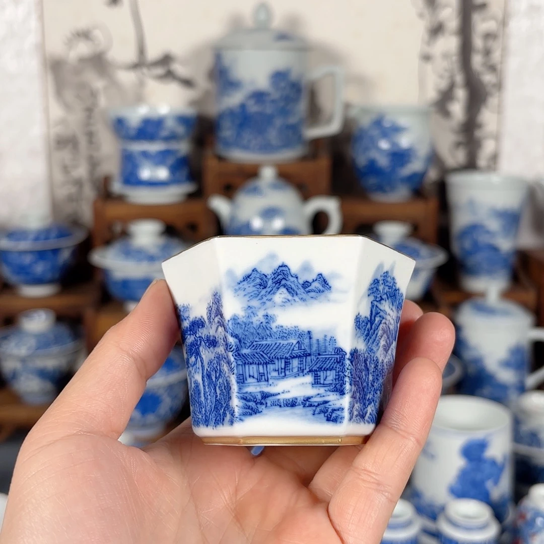 杯福**门青花瓷器手绘作品杯