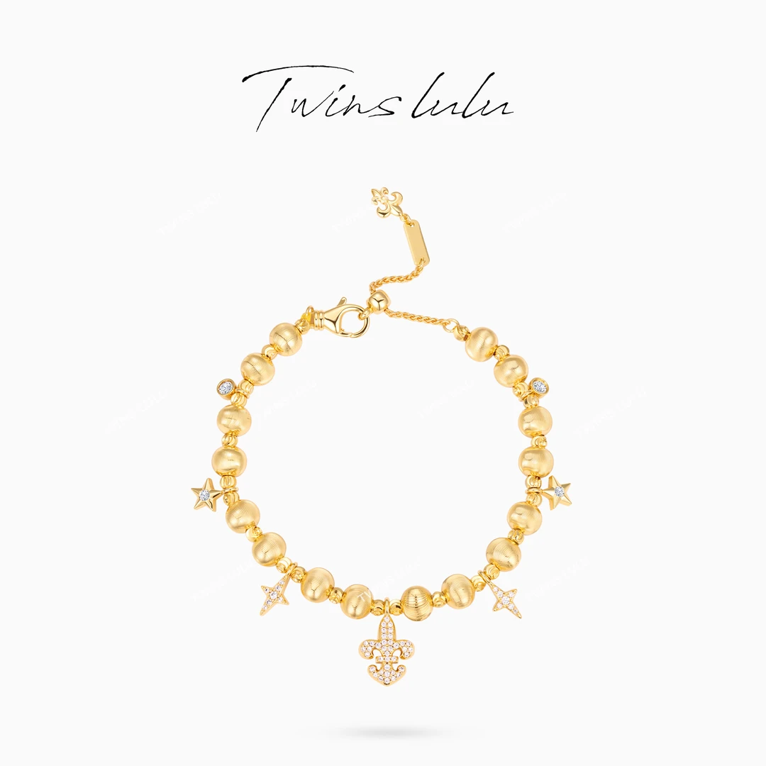 TWINS LULU 镀K金 精致时尚气质高级感四角星鸢尾花手链TSS6908