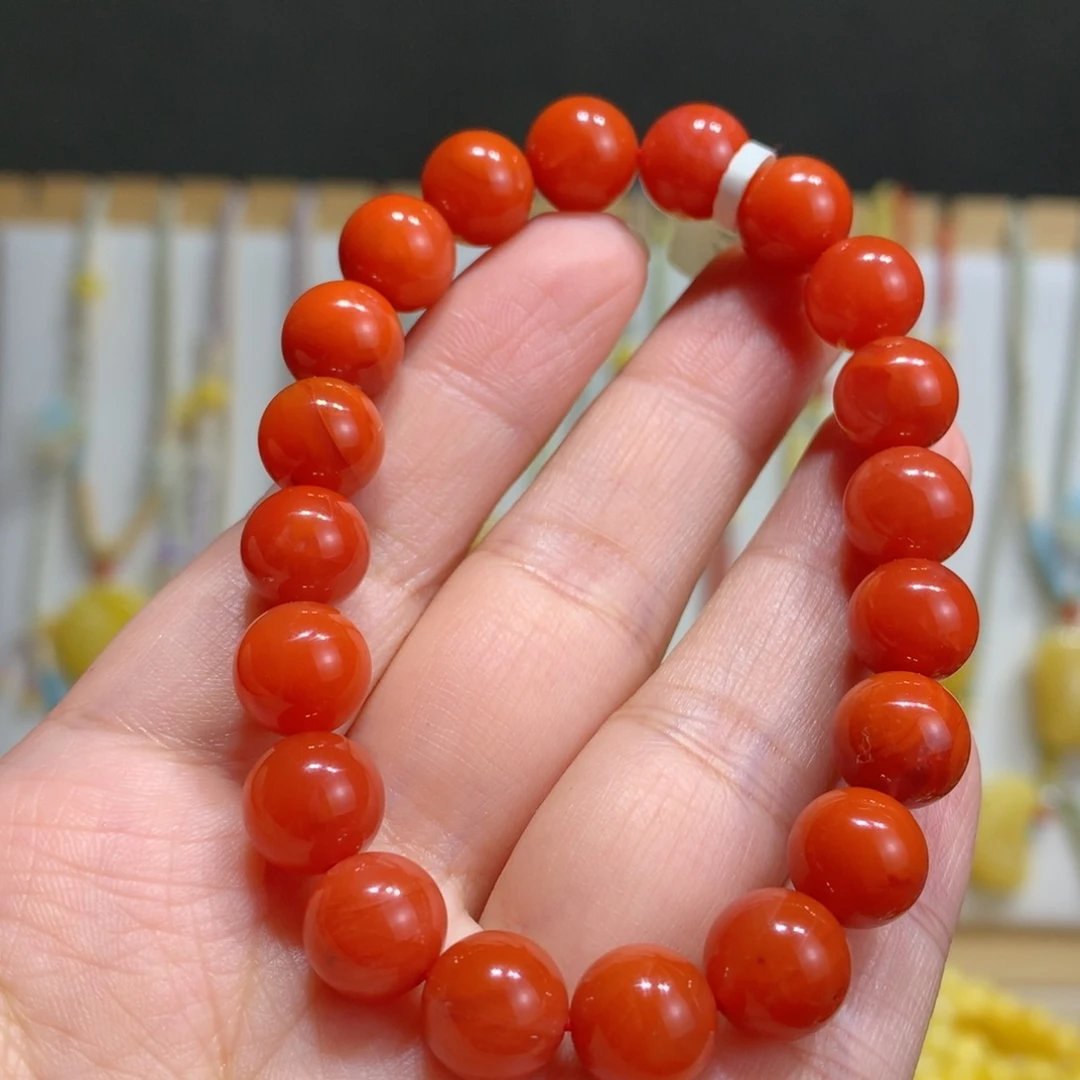 南红玛瑙未镶嵌手链9.6mm