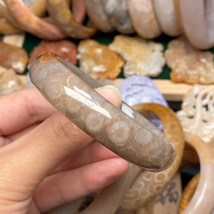 硅化珊瑚（珊瑚玉）手镯未镶嵌53.2