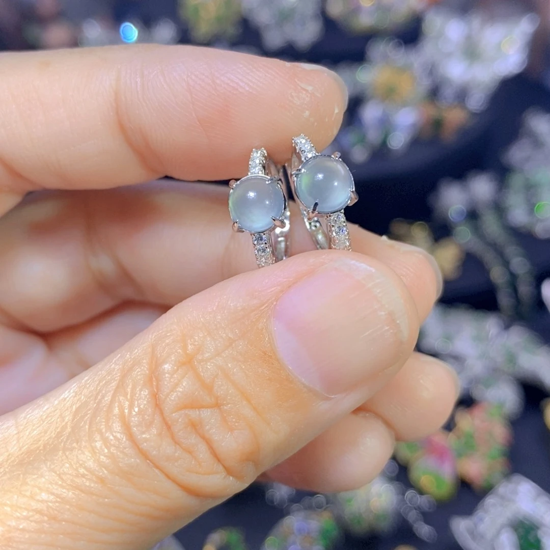 翡翠银S925镶嵌吊坠(不含链)天然翡翠