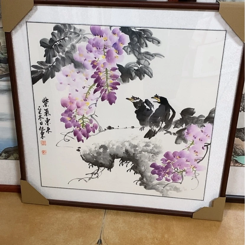 【闪购商品】国画手绘国画带框60.60
