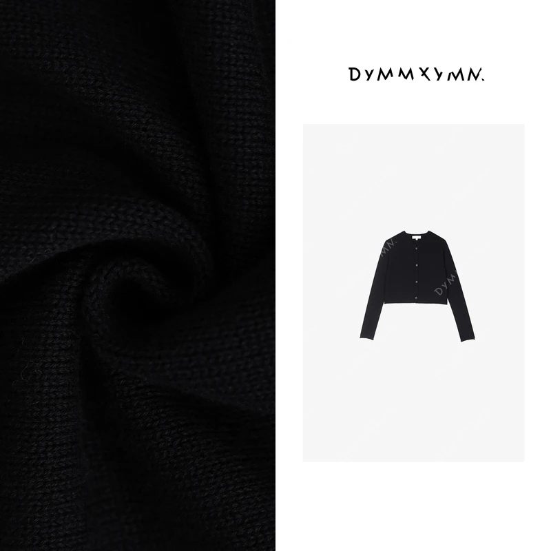 【DYMMXYMM】-设计师气质小众高级感卷边单排扣圆领开衫-FWF0218