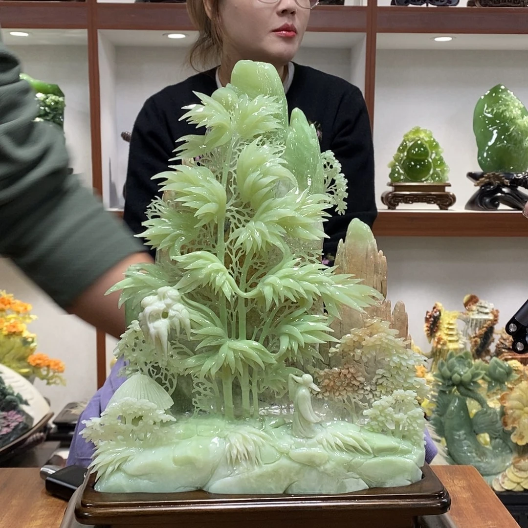那***天玉山水摆件 玄关摆件