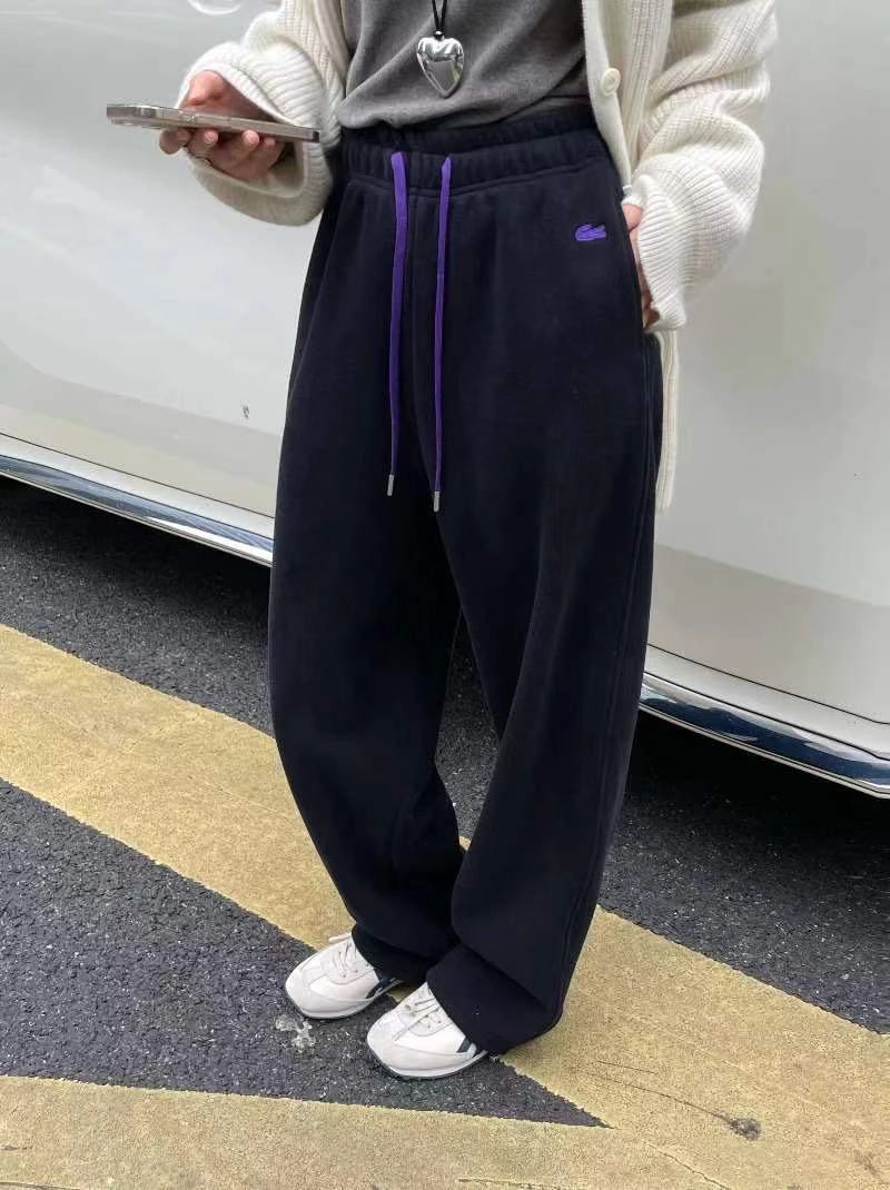 Mis陈家抽绳，刺绣休闲阔腿卫裤，女加厚香蕉裤，运动裤，弯刀裤