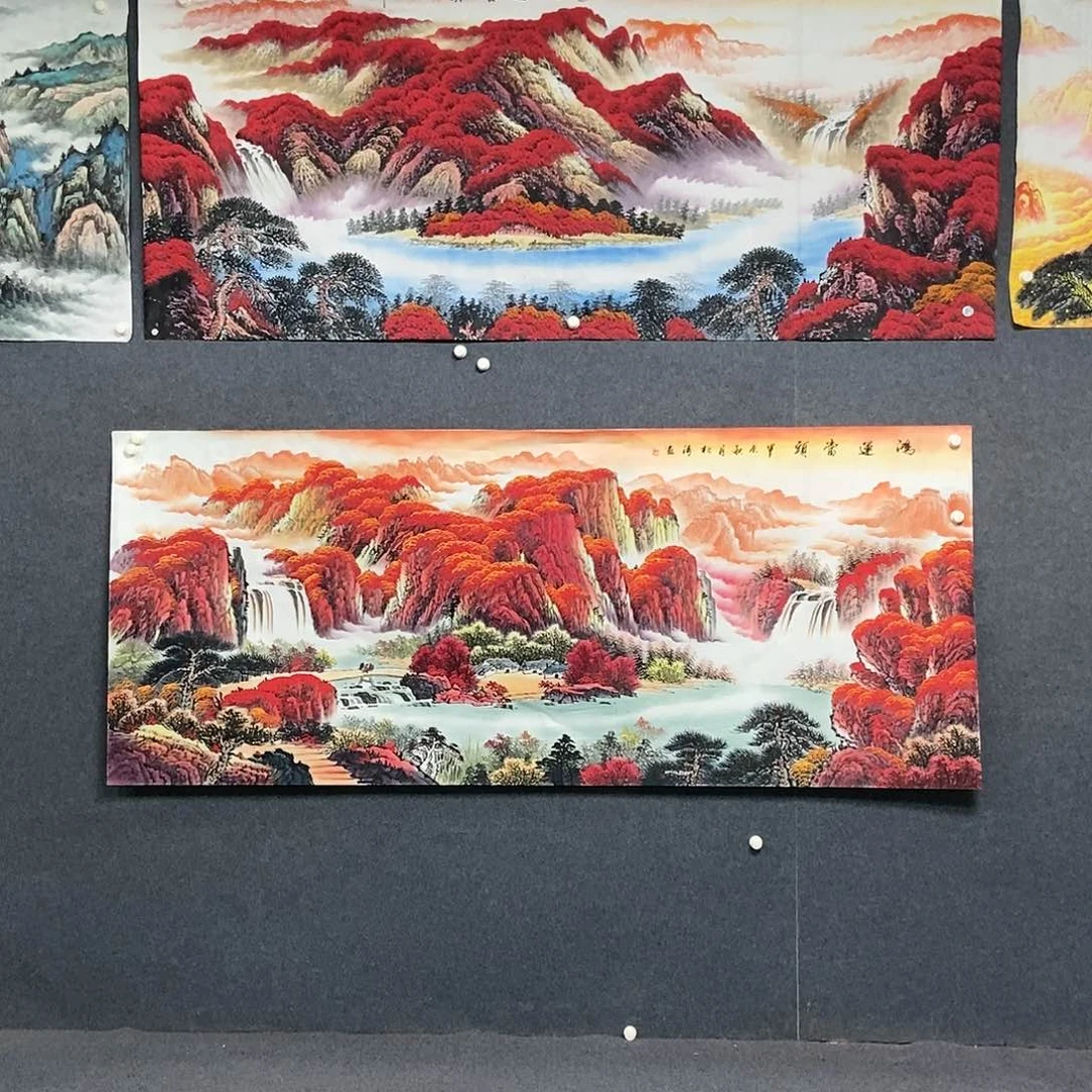 国画意**态 小八尺山水一副