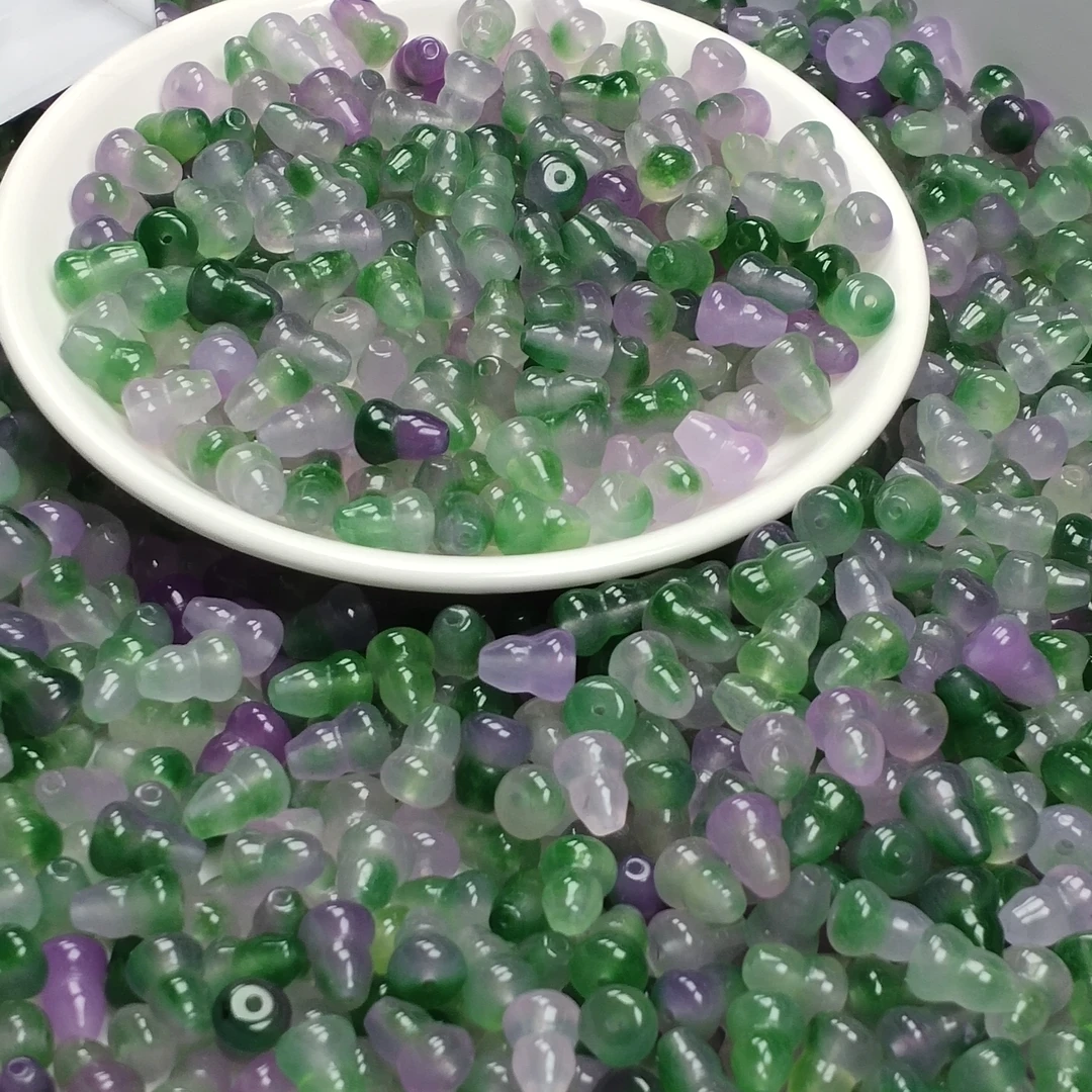 散珠W2679春带彩冰葡萄葫芦12*8MM*10颗