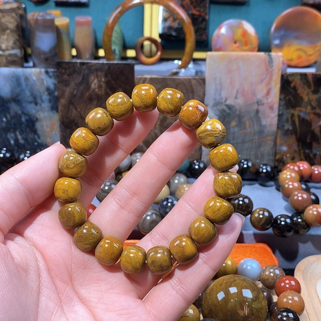 硅化玉天然北票硅化玉手串未镶嵌乐**宝天然北票硅化玉手串