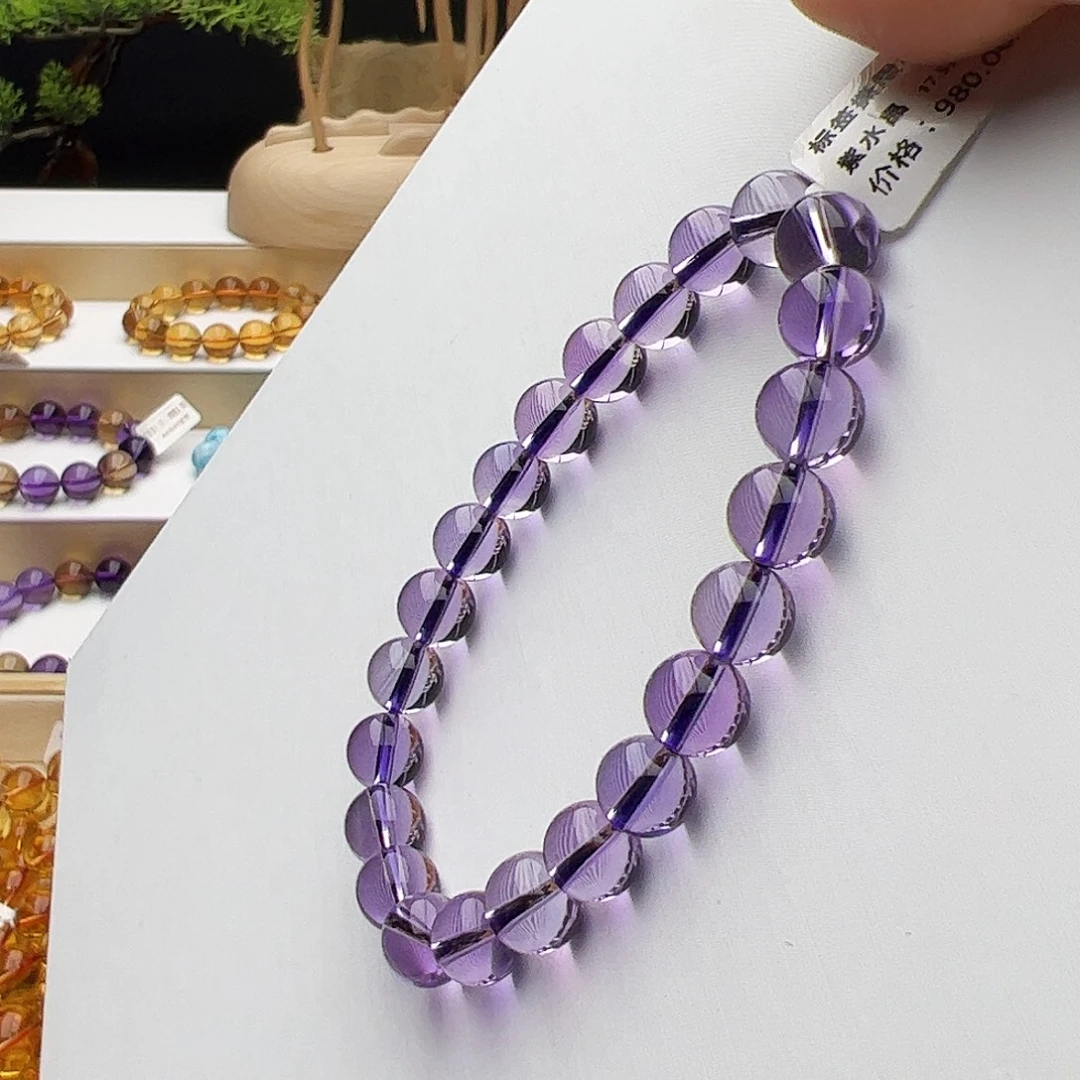 手链水晶未镶嵌紫水晶8.3mm17.5