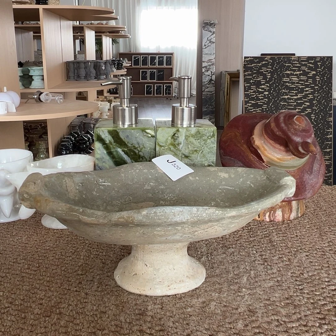 石材J320高脚果盘