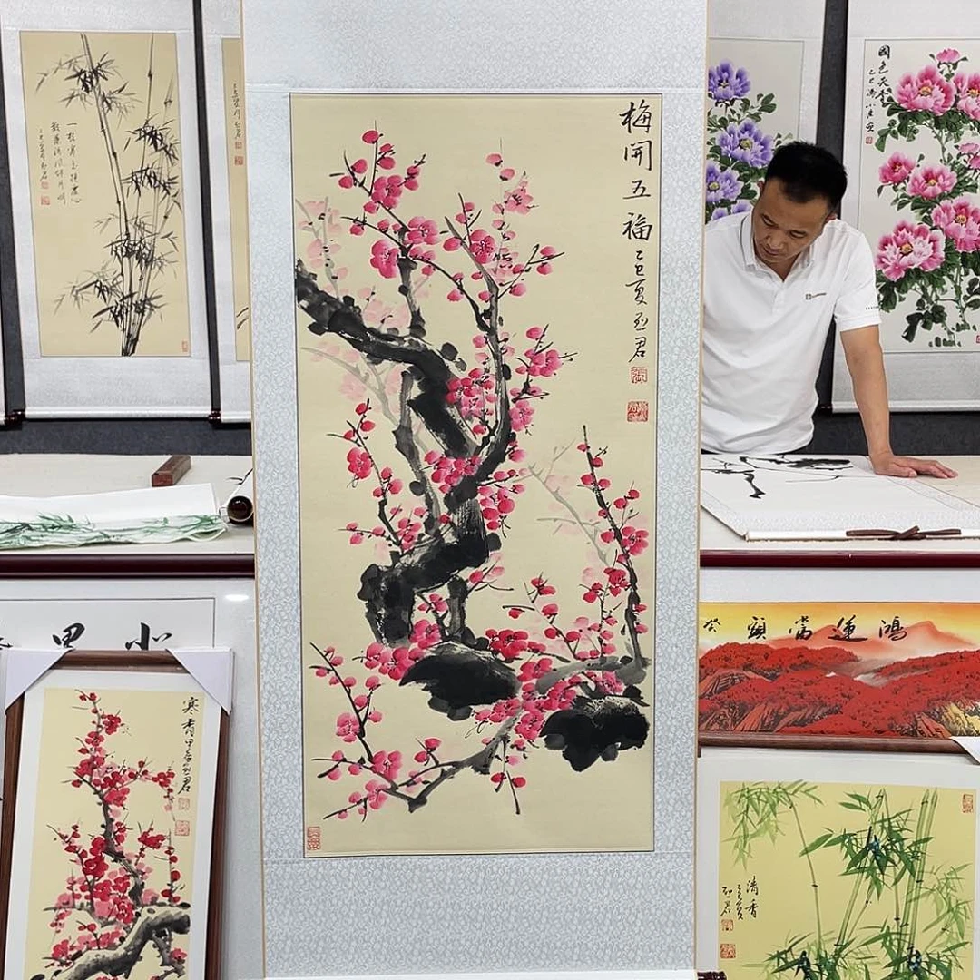 国画手绘手写作品