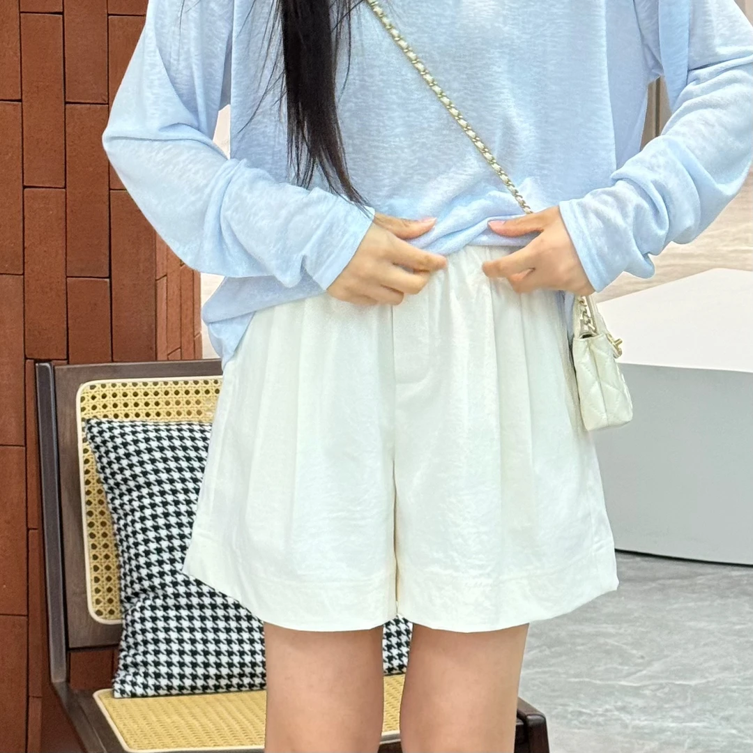 宿慕SUMU 女款松紧腰短裤5-13夏季2025新款时尚纯色百搭短裤25133