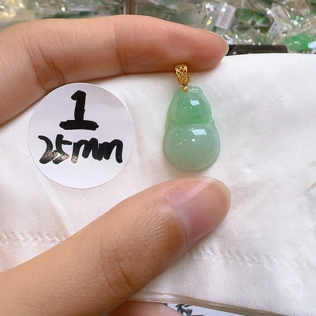 翡翠18K金镶嵌吊坠(不含链)翡翠