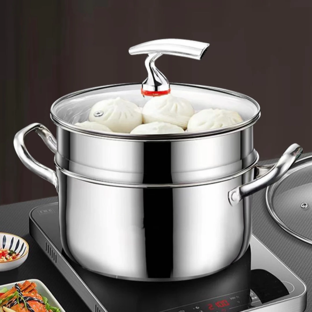 【热销爆款】24cm不锈钢双层锅汤蒸锅一体锅上蒸下煮