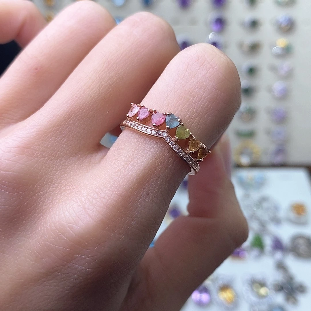 碧玺戒指银S925镶嵌（需要证书备注）