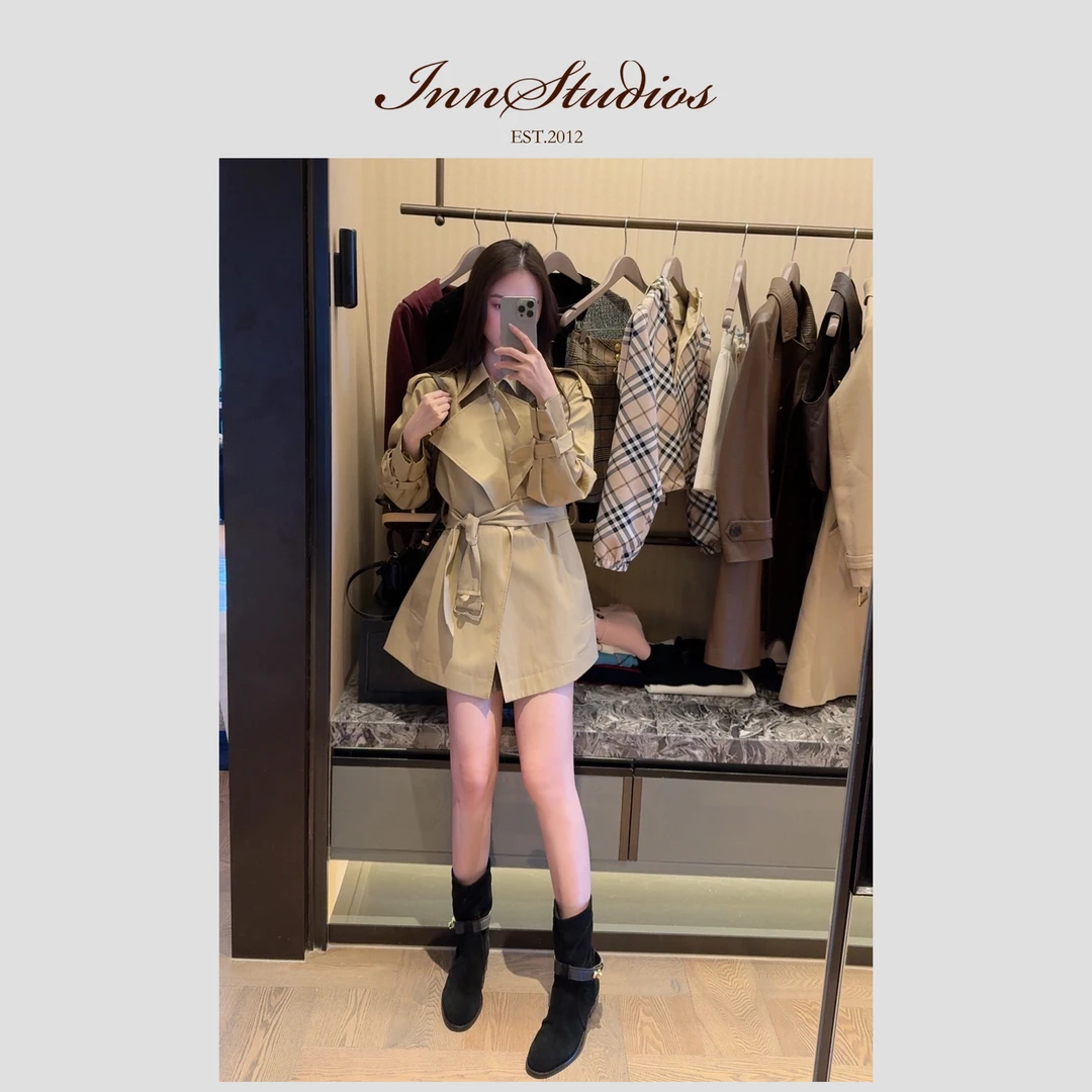 Innstudios 高端线 BBR格子松弛感风衣外套 中长款不挑人时尚风衣