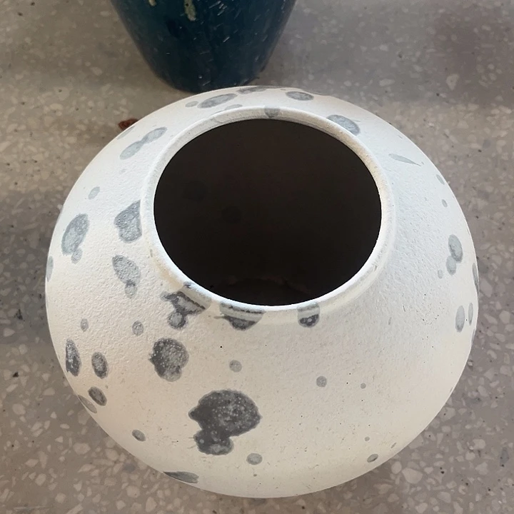 磨砂白蓝点高18口径10