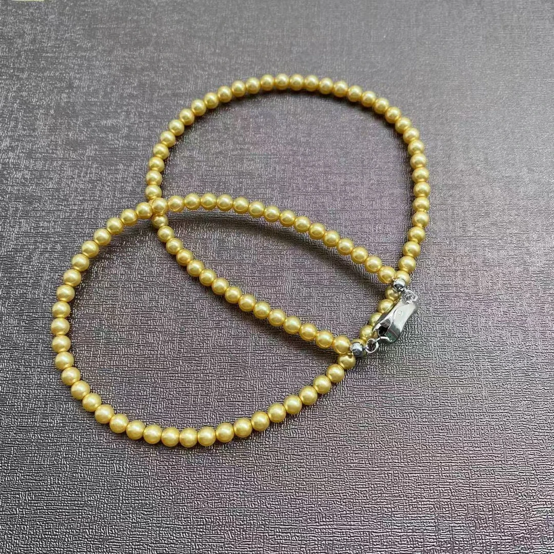 【baby珠4mm】海水金白色基本无暇贝珠简约首饰