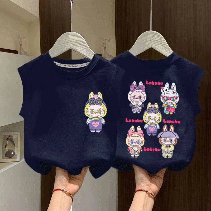 夏季纯棉童装儿童男童新款上衣短袖无袖背心夏装宝宝坎肩外穿T恤t