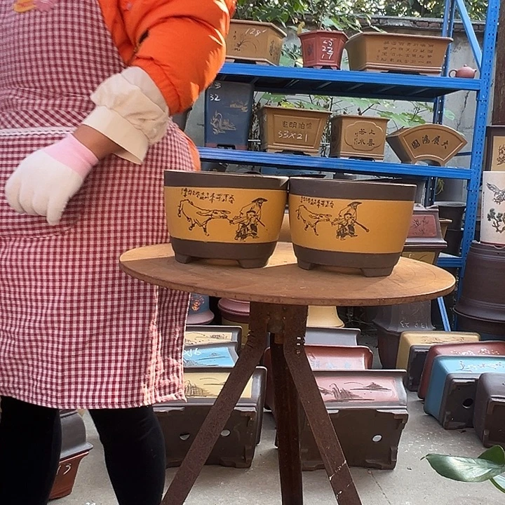 16+16红放牛娃笔筒花盆