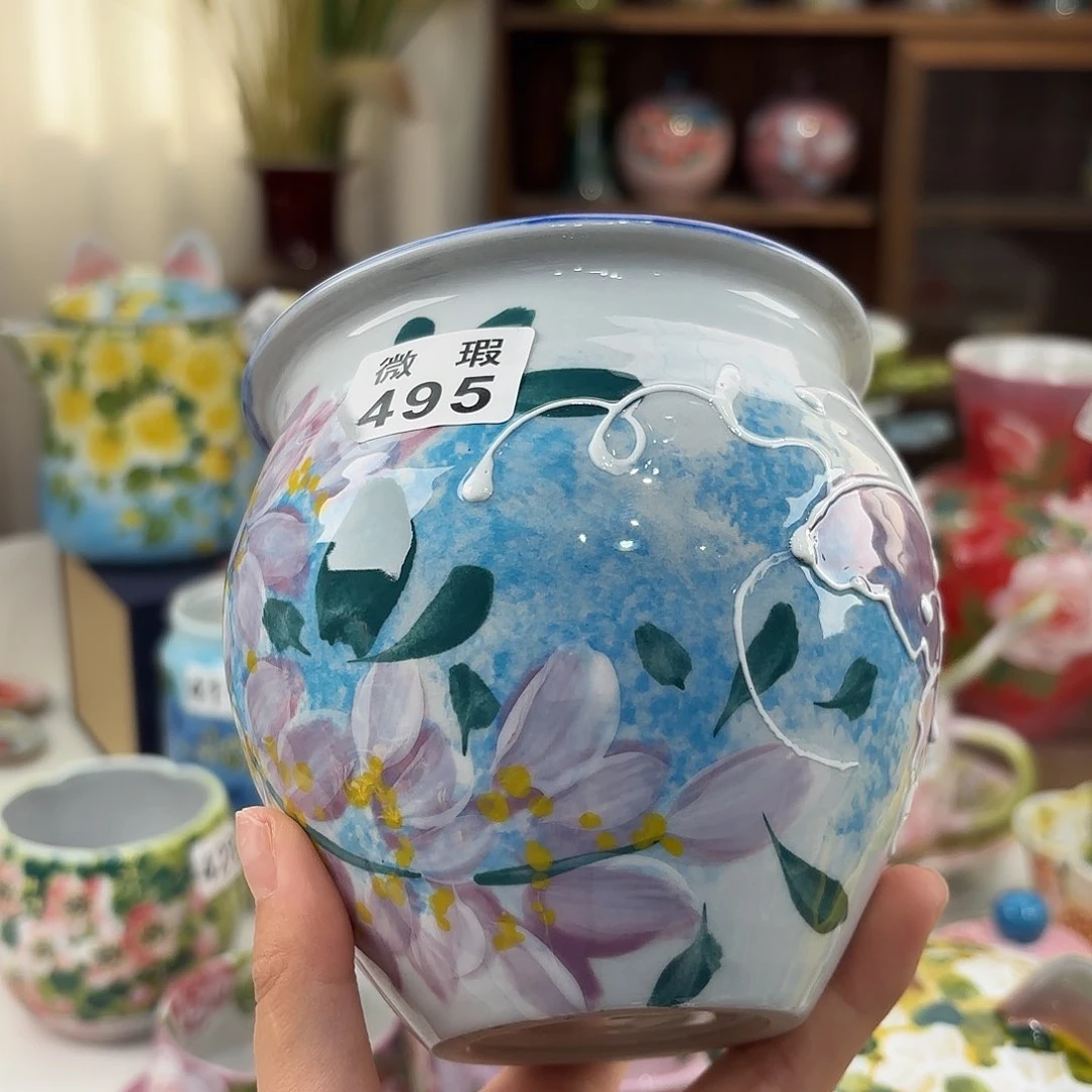 瓷片景德镇手绘高温釉下彩陶瓷茶具