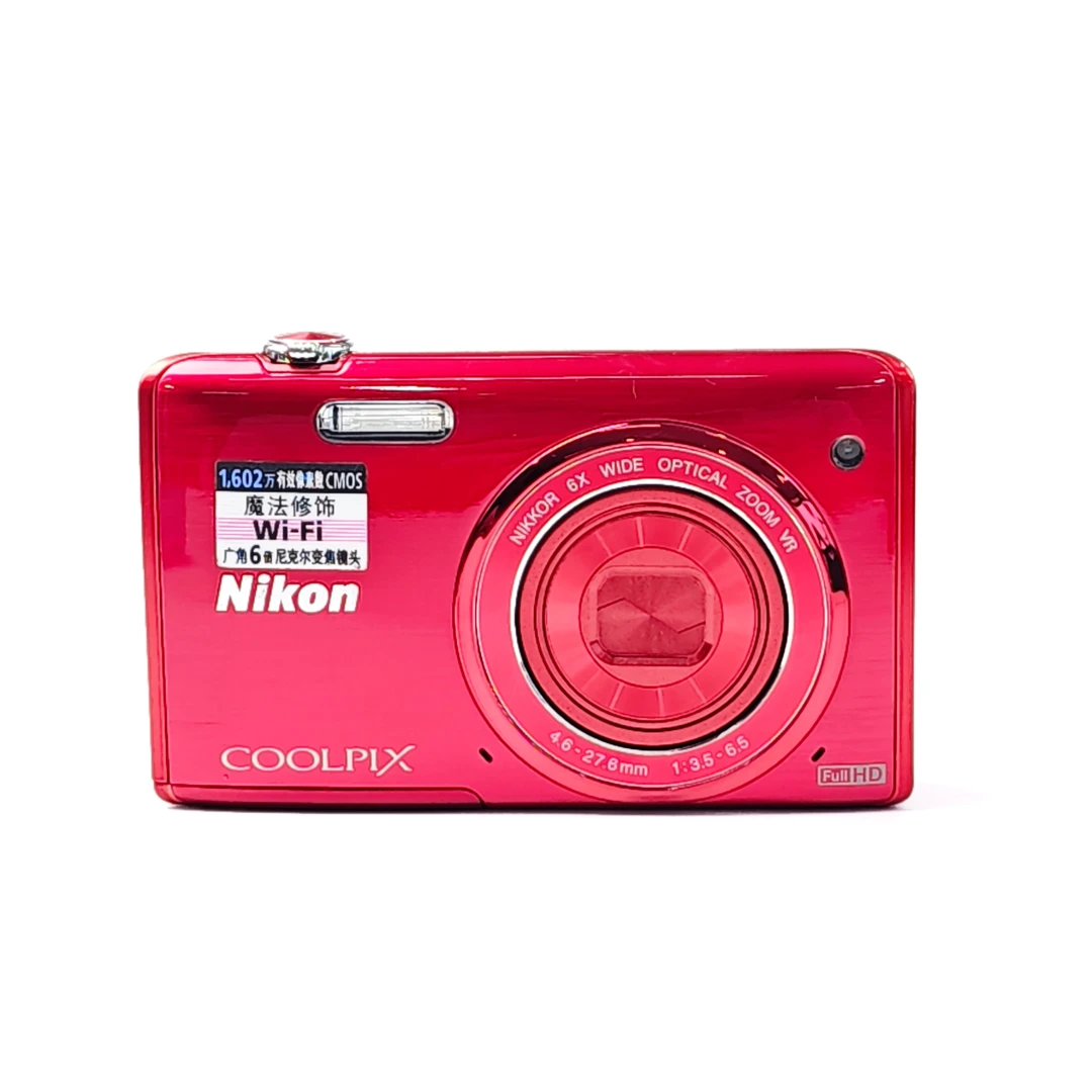 95新 Nikon/尼康 s5200红色奶油肌出片1600w像素广角6倍变焦相机