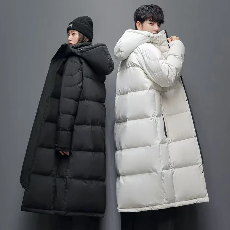 【反季清仓折扣】品牌羽绒服长款男女情侣同款宽松运动保暖外套a2