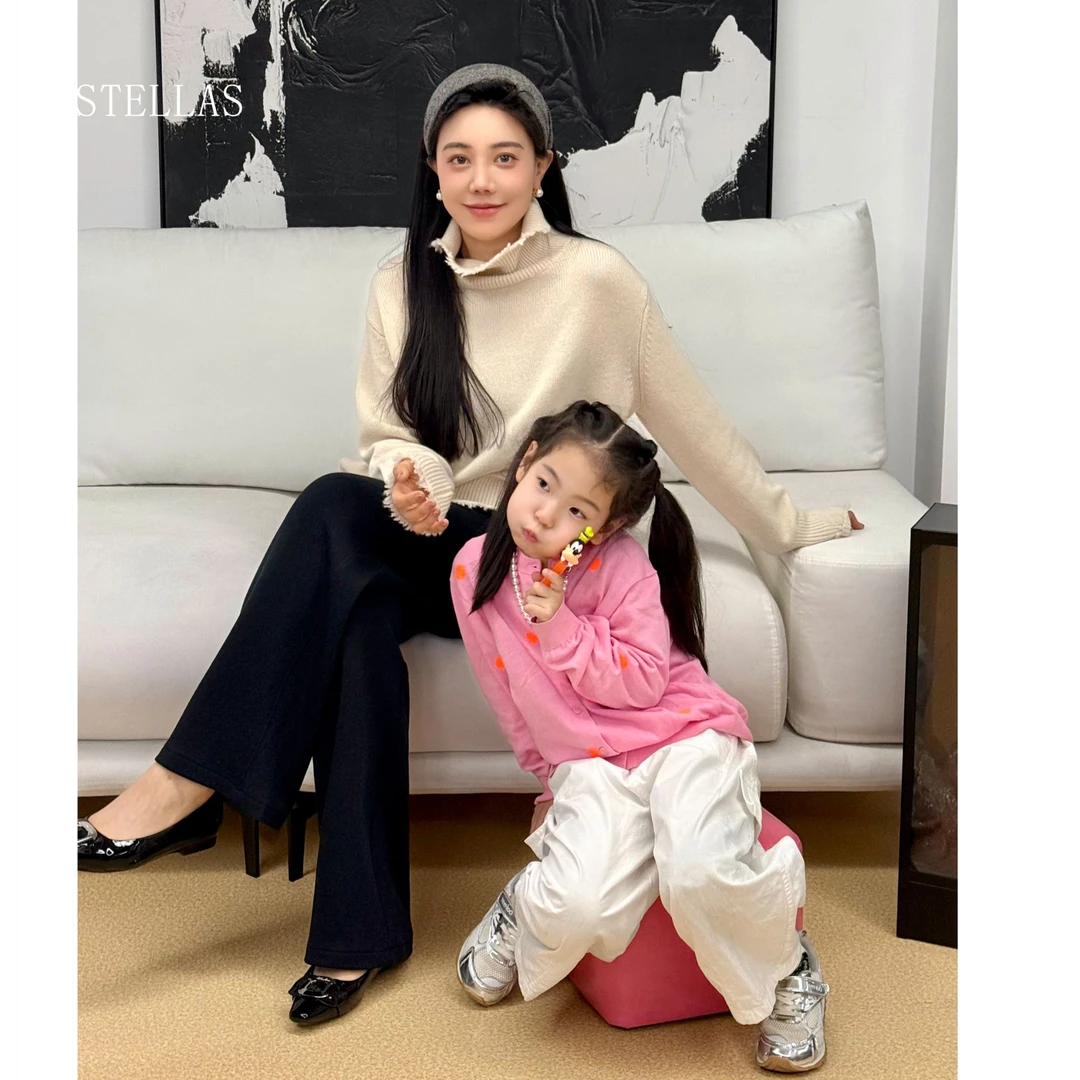 STELLAS 温柔又经典 设计感毛边羊绒高领百搭套头毛衣针织