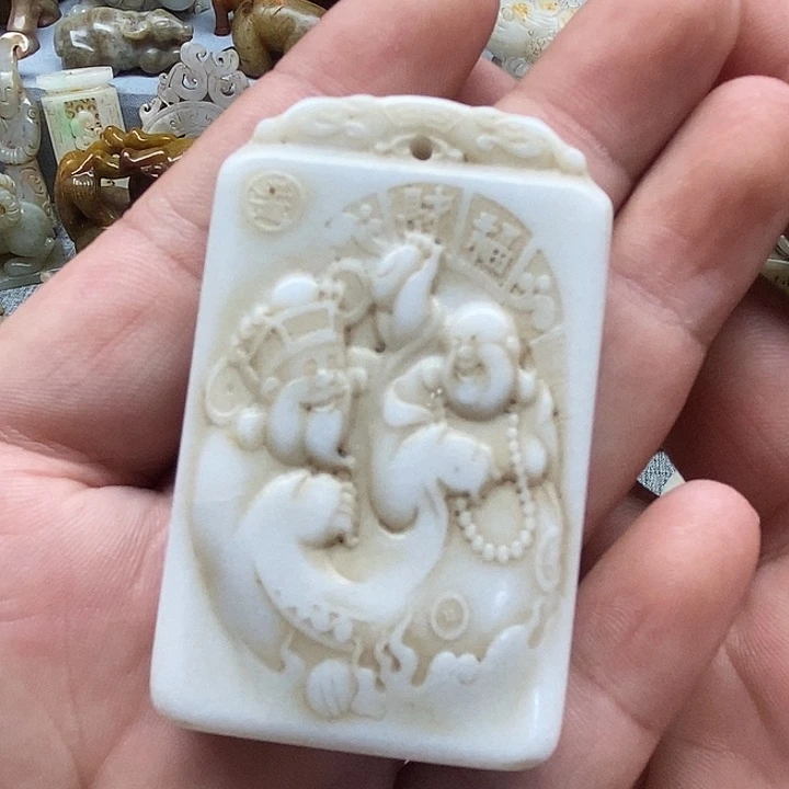 和田玉未镶嵌挂件25