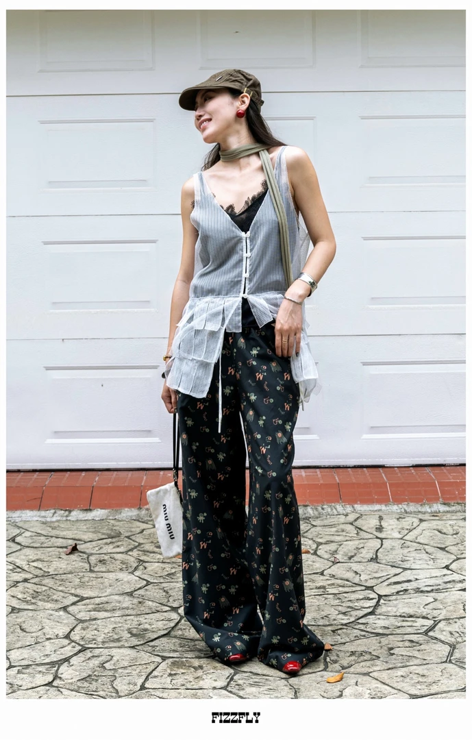 【ZS推荐】Fizzfly新品显瘦百搭休闲休闲夏字母印花长裤F85030509M