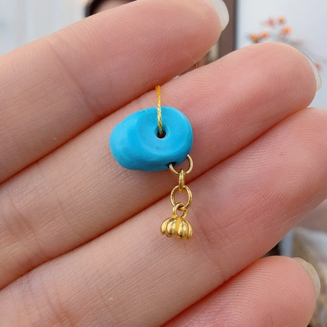 绿松石18K金镶嵌珠宝奇石