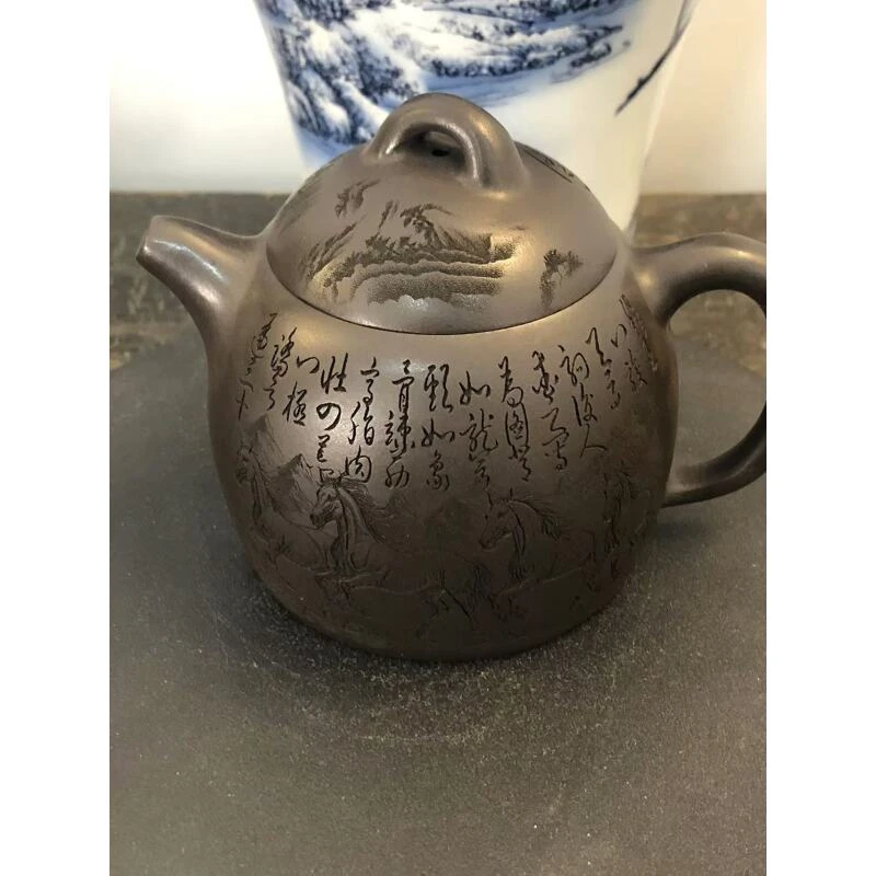汪东升石黄八骏图秦权紫砂壶