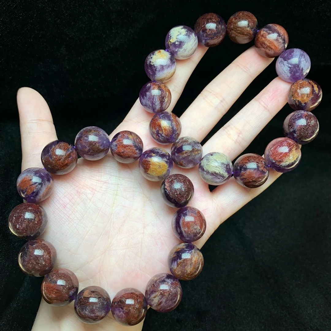 【小宝珠宝】27 T5449-紫幽灵单圈手串-多样性发一件-15mm