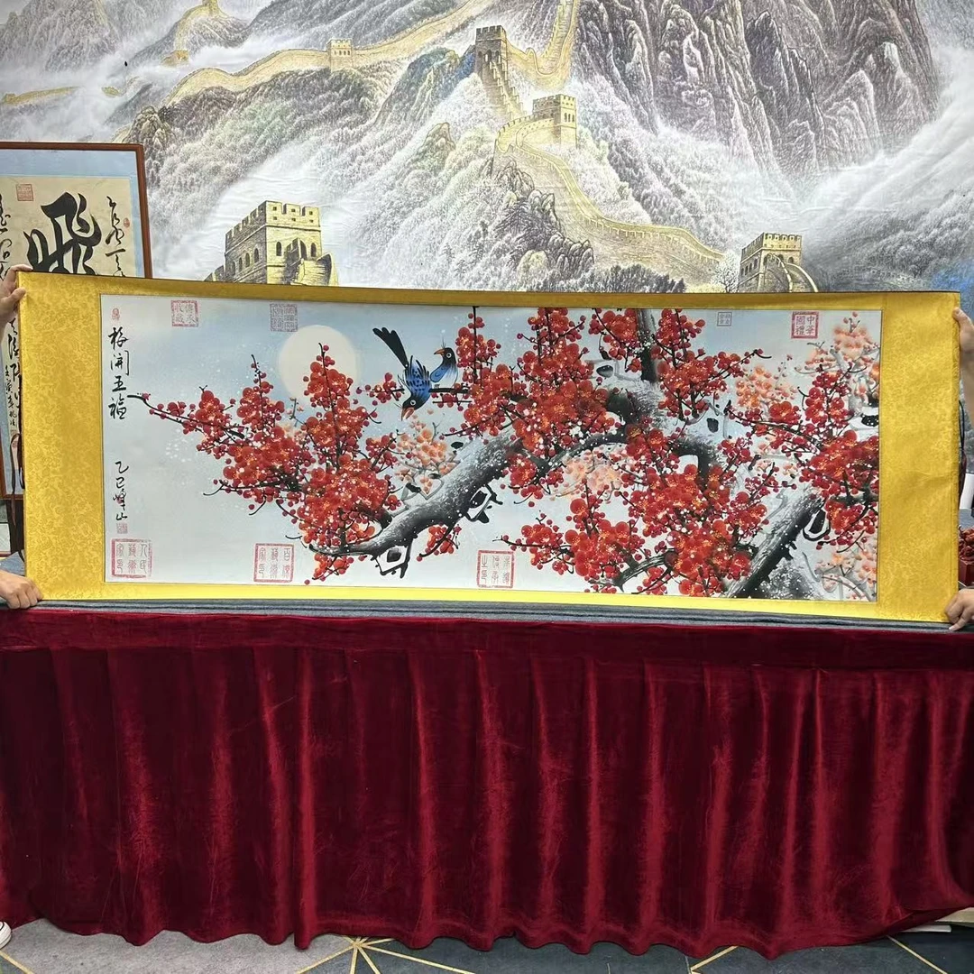 魏峰山-《梅开五福-梅花》精品国画-200X70cm