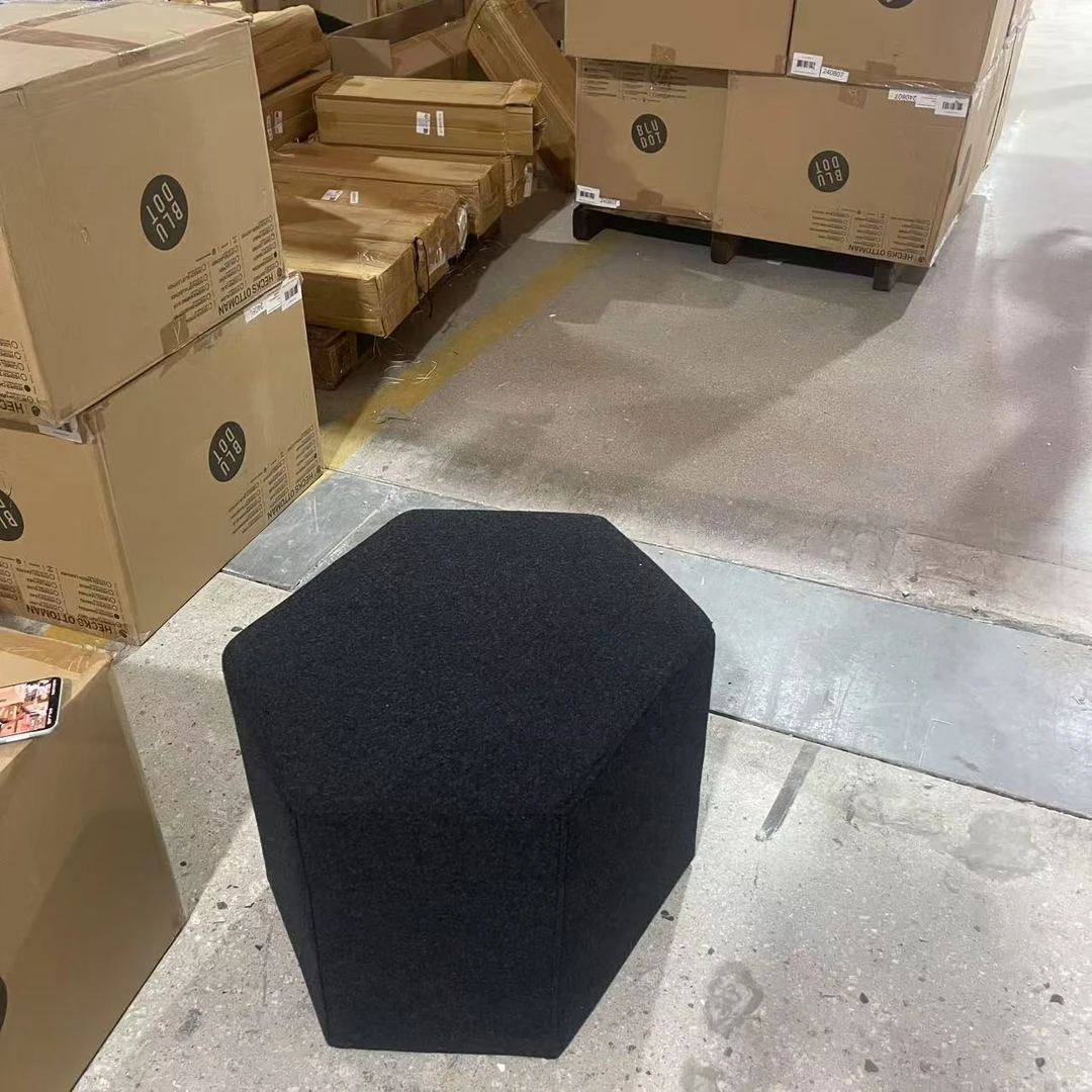 HK1/OTTOMN/CL（颜色混发）六角布墩餐桌60*45CM库存尾货（三楼）