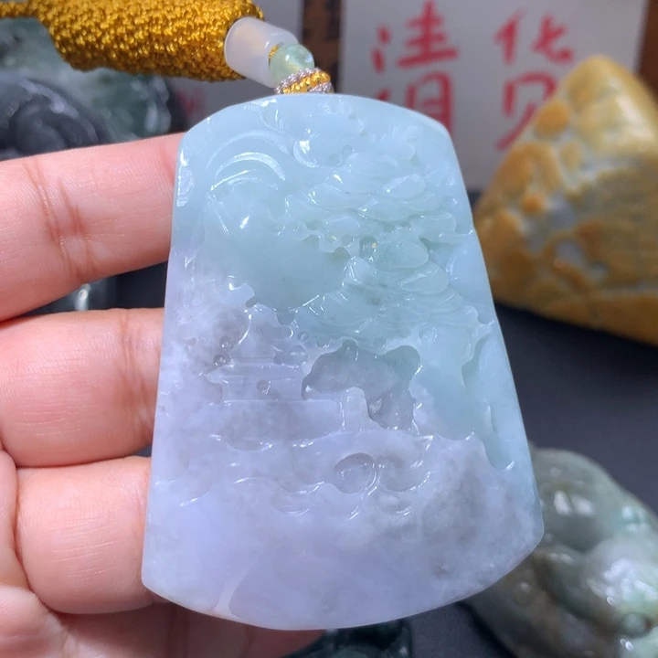 翡翠未镶嵌颈饰保真天然A货翡翠