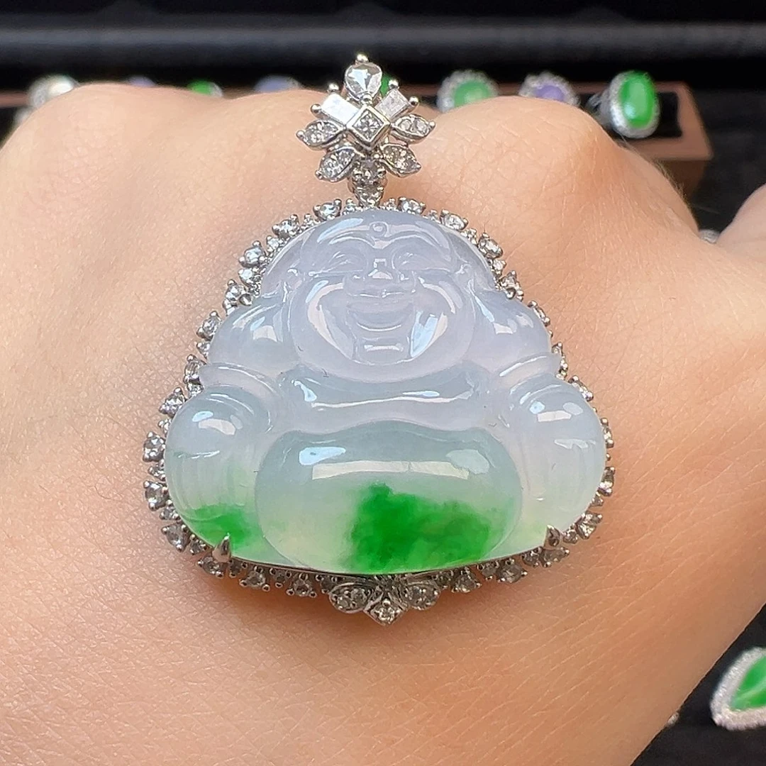 翡翠颈饰18K金镶嵌收货48小时鉴赏期