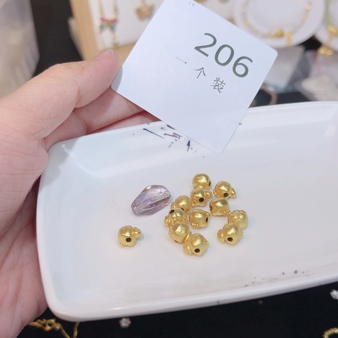 紫晶珠宝半成品银S925镀金镶嵌206