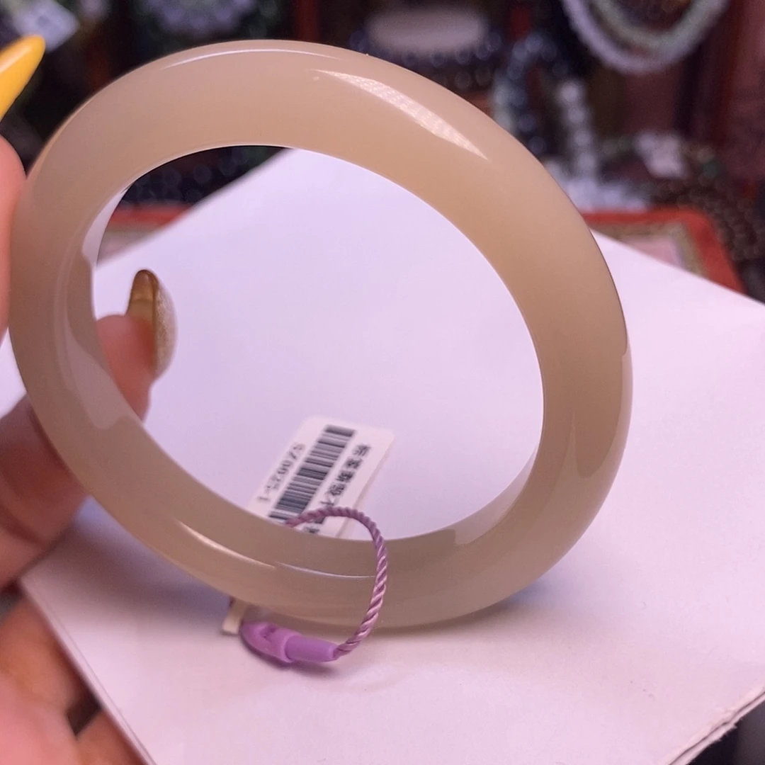 和田玉未镶嵌颈饰藕粉老矿料红粉收藏毕业级手镯54.8