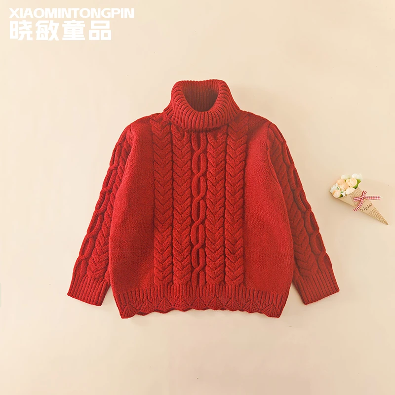 【现货】女童毛衣儿童时尚高领毛衣3C5734