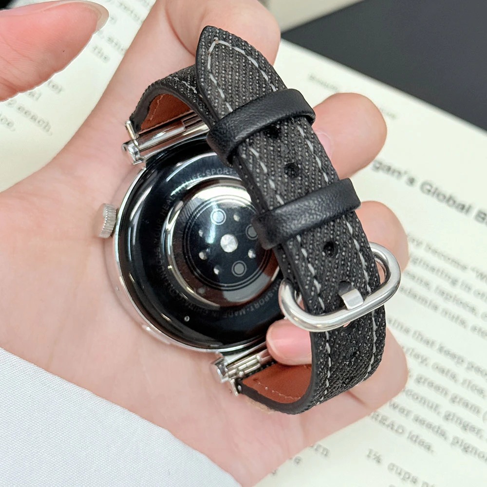 适用华为gt5/4手表带watch4gt3pro新款牛仔手腕带可爱kt猫女腕带