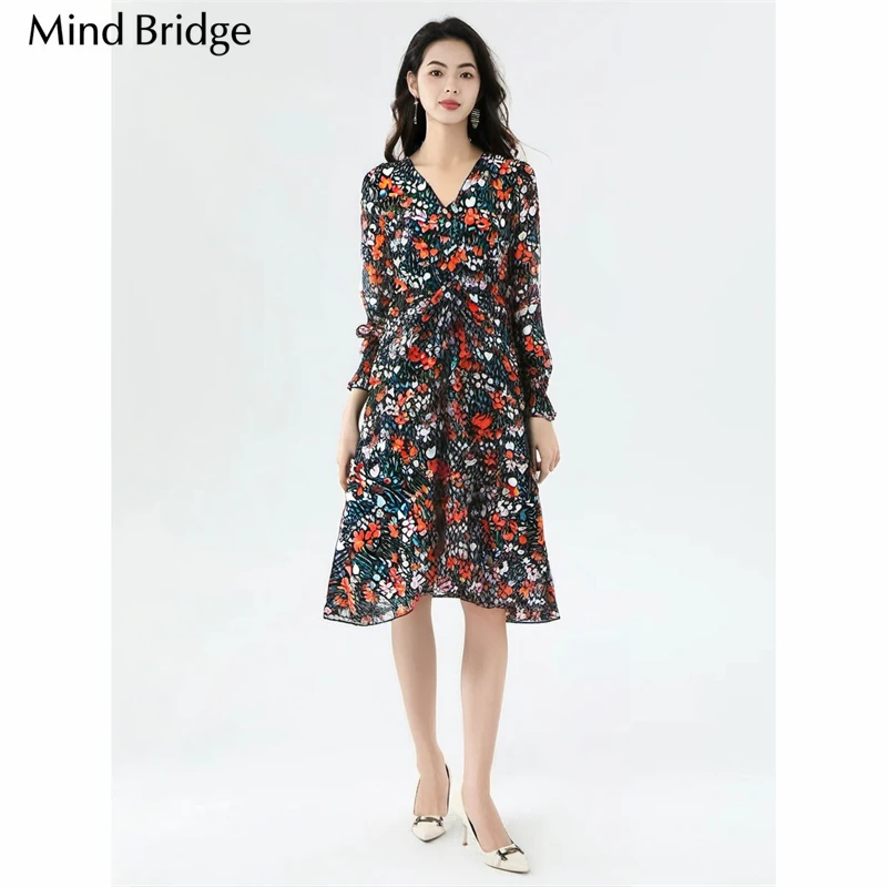 Mind Bridge/心桥时尚印花连衣裙MB1434-MUOP321TNA