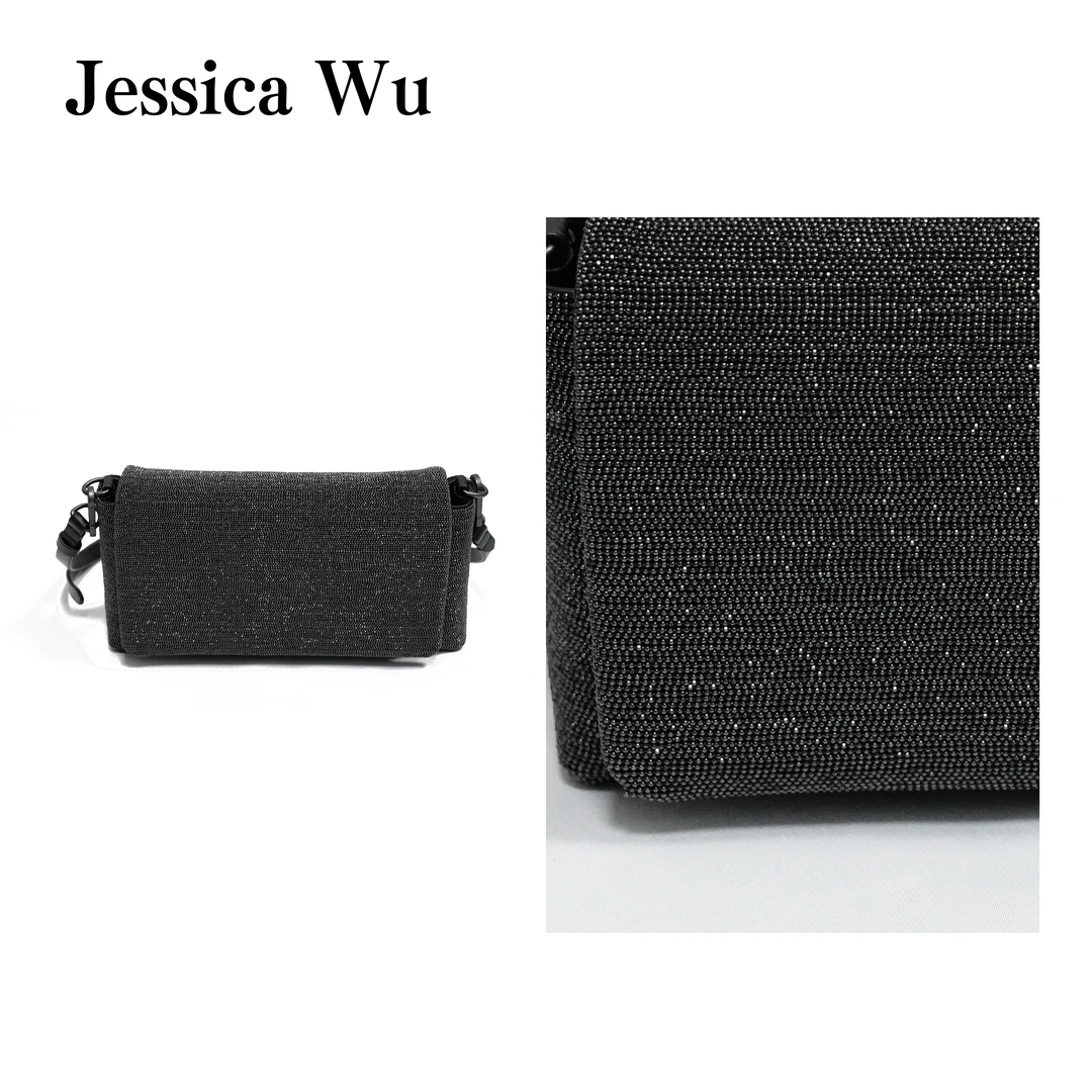 JESSICA WU意大利进口纳帕小牛皮BC低调奢华重工珠链单肩斜挎包