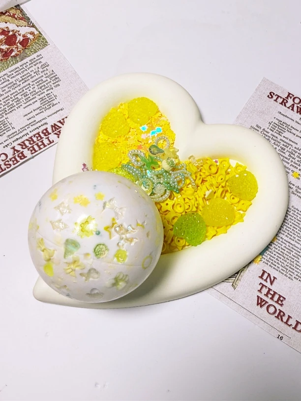 山茶花花手作球 砂糖球 亮片 珍珠圈 星星积木 耐嚼奶酪底