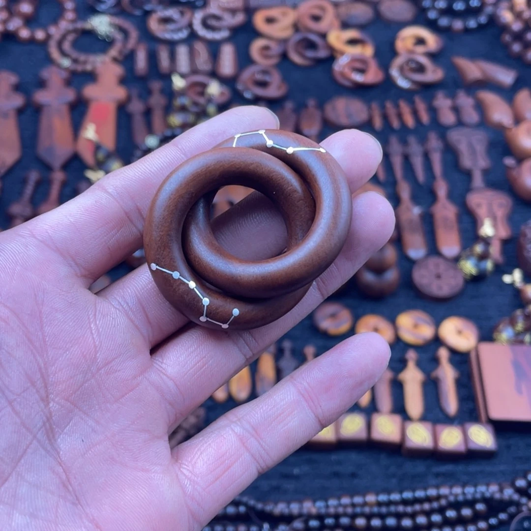 枣木枣木乾坤圈镶嵌七星随机发货