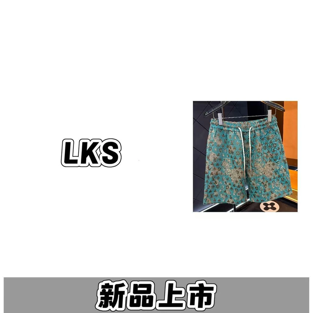 D129【大宝专属】A-春夏季新款老花水洗短裤男女同款休闲百搭