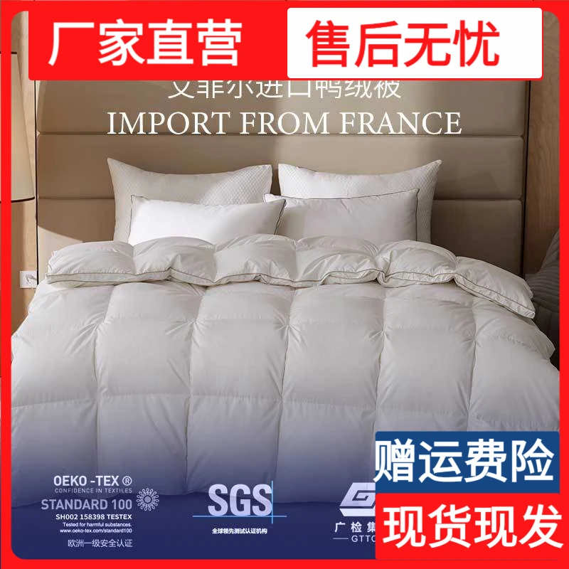 2024新款高奢艾菲尔进口鸭绒被被子被芯别墅主卧高端定制富婆款